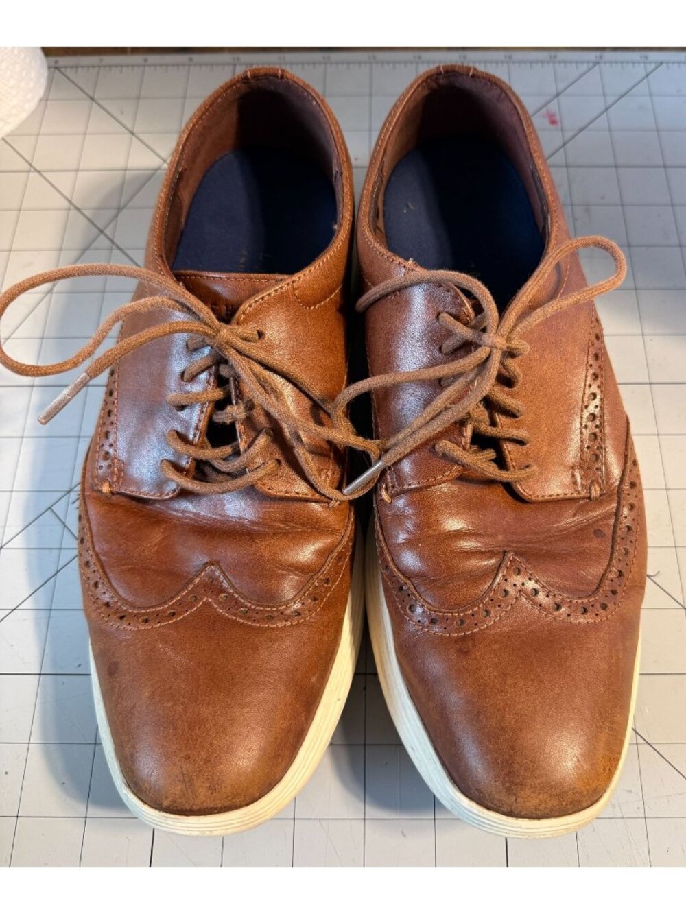 Cole Haan ZeroGrand Wingtip Oxford Brown Leather Men's 9M C29414